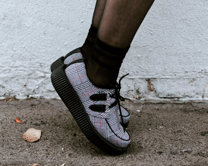 T.U.K B/W/R PLAID VIVA LOW CREEPER