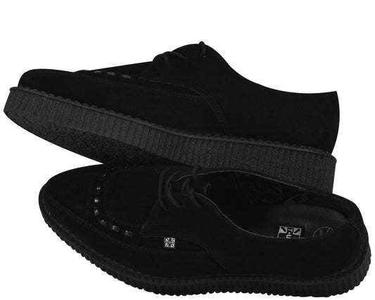 T.U.K BLACK TIE SUEDE POINTED CREEPER