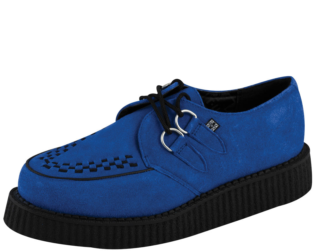 T.U.K ELECTRIC BLUE SUEDE LOW ROUND CREEPER