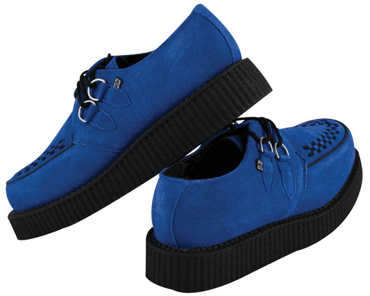T.U.K ELECTRIC BLUE SUEDE LOW ROUND CREEPER