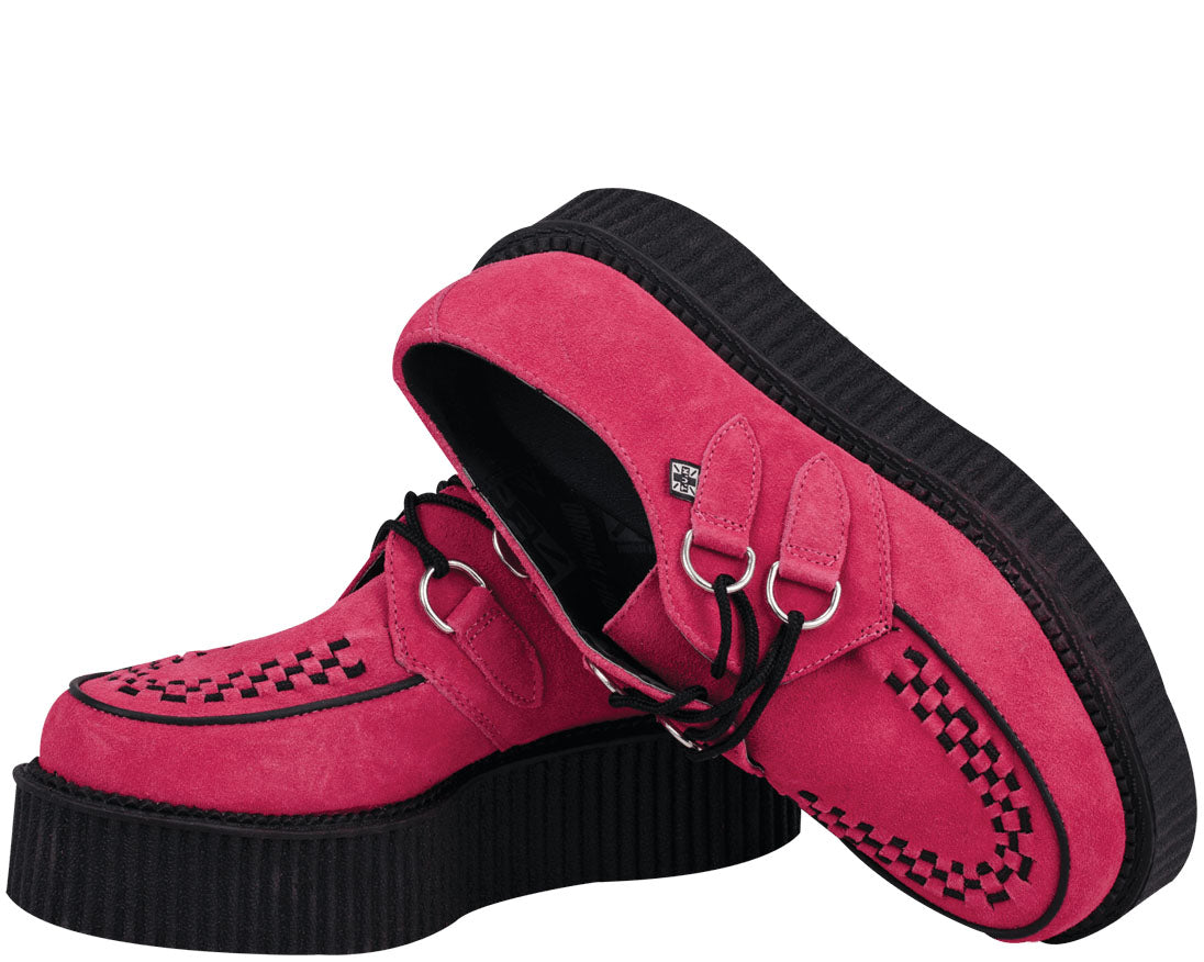 T.U.K HOT PINK SUEDE VIVA MONDO CREEPER