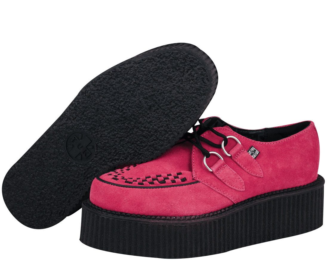 T.U.K HOT PINK SUEDE VIVA MONDO CREEPER
