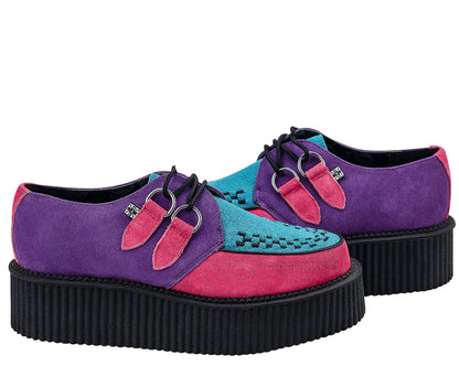 T.U.K PURPLE/PINK/TURQUOISE BLACK ROUND VIVA MONDO CREEPER