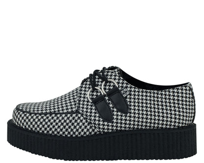T.U.K BLACK/WHITE HOUNDSTOOTH ROUND VIVA LOW CREEPER