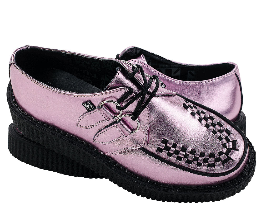 T.U.K PINK METALLIC ROUND VIVA LOW CREEPER