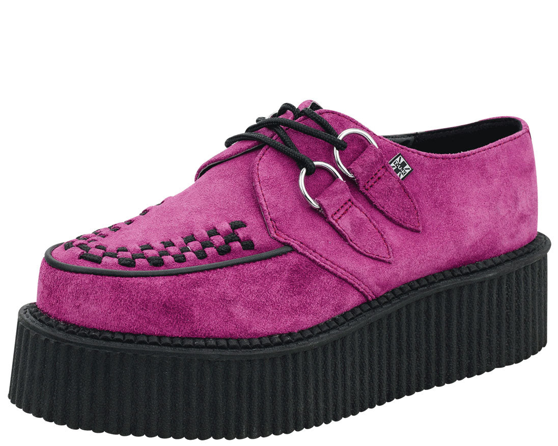 T.U.K RASPBERRY SUEDE ROUND VIVA MONDO CREEPER