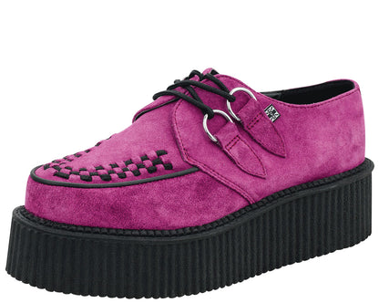 T.U.K RASPBERRY SUEDE ROUND VIVA MONDO CREEPER
