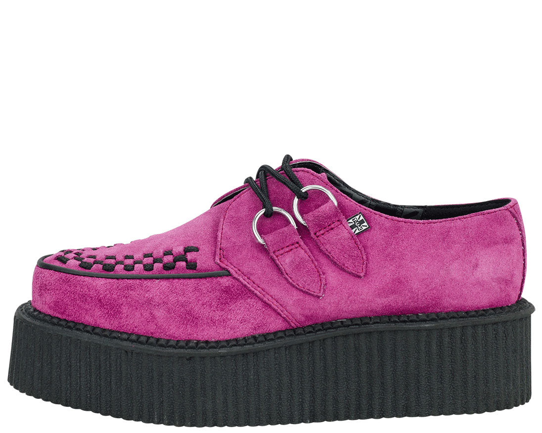 T.U.K RASPBERRY SUEDE ROUND VIVA MONDO CREEPER