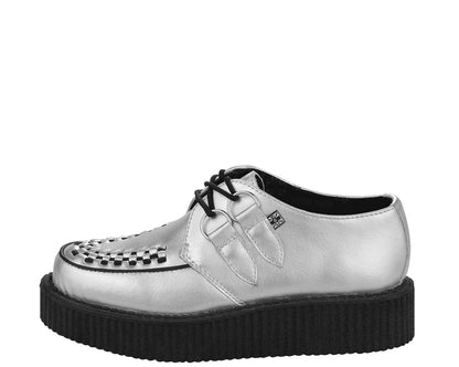 T.U.K SILVER METALLIC ROUND VIVA LOW CREEPER