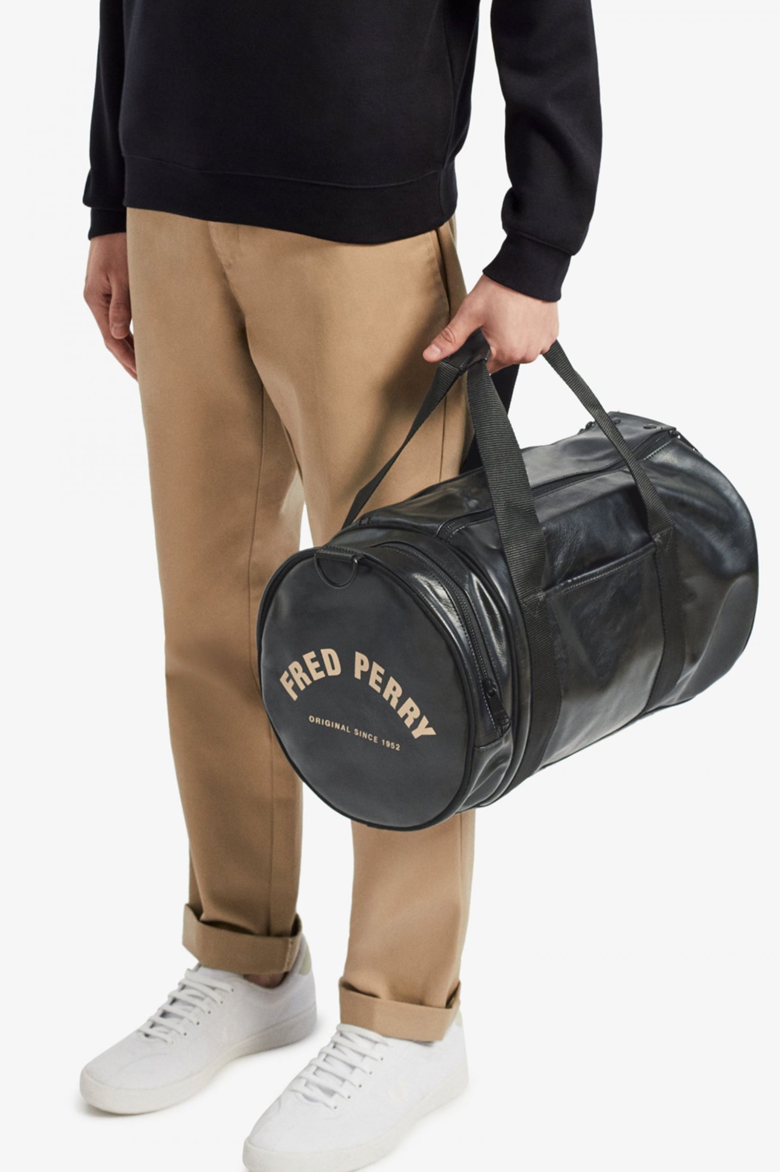 Fred perry leather duffle bag online