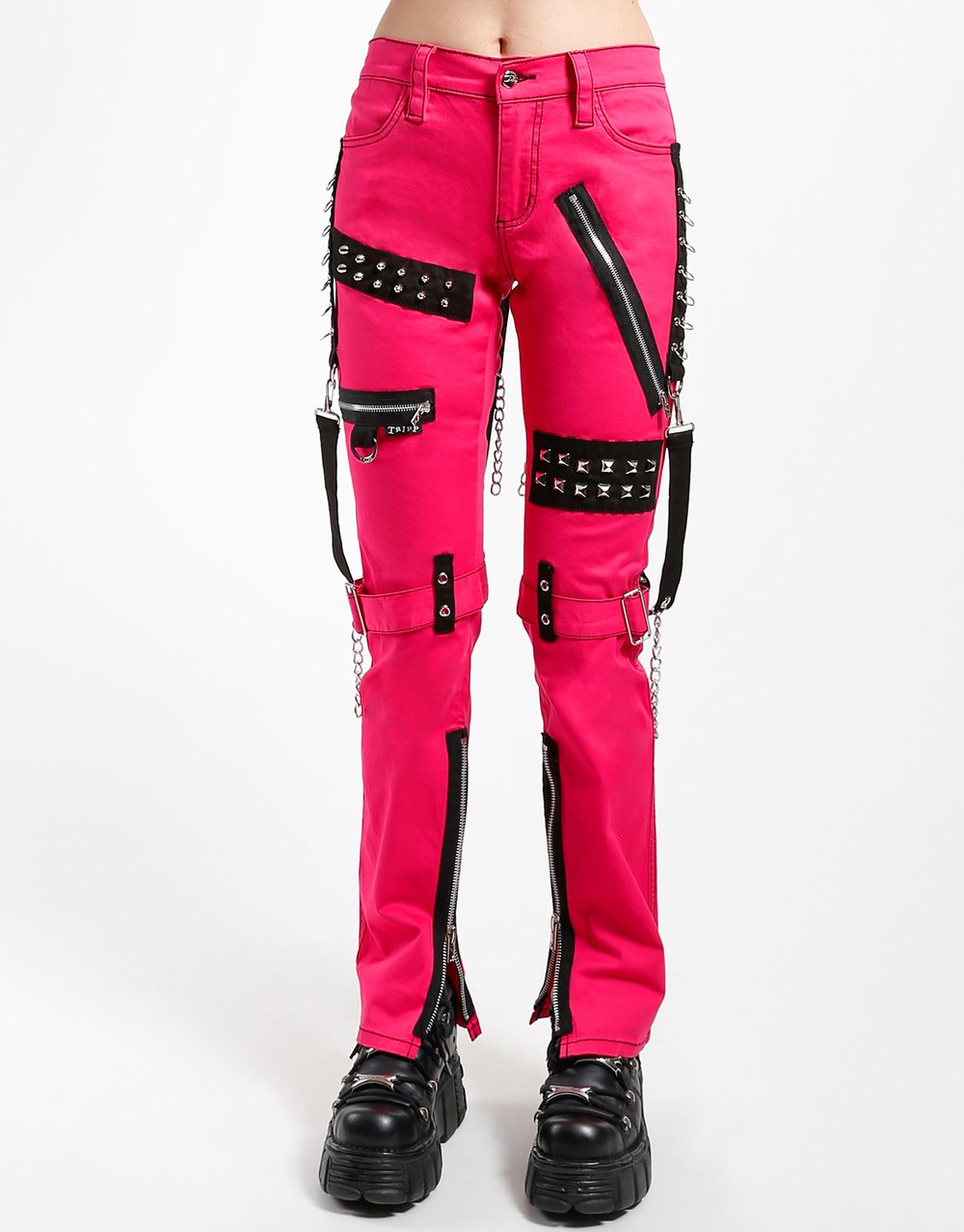 check studs bondage pants punk Rock 鋲 STUDDED BONDAGE PANT – trashandvaudeville
