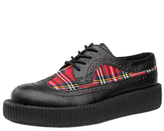 T.U.K BLACK/PLAID WINGTIP VIVA LOW CREEPER