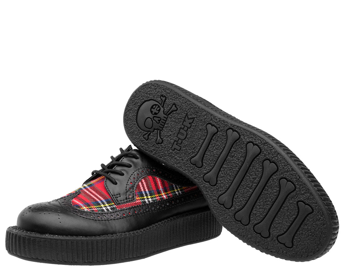 T.U.K BLACK/PLAID WINGTIP VIVA LOW CREEPER