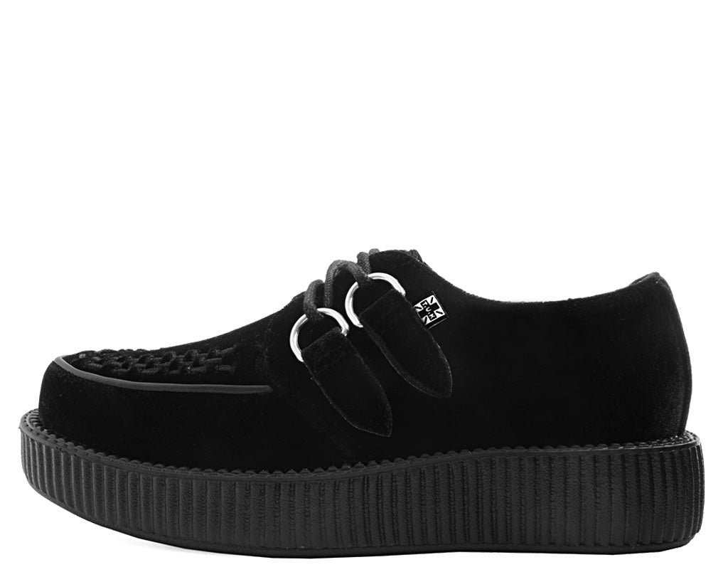 T.U.K BLACK SUEDE VIVA LOW CREEPER