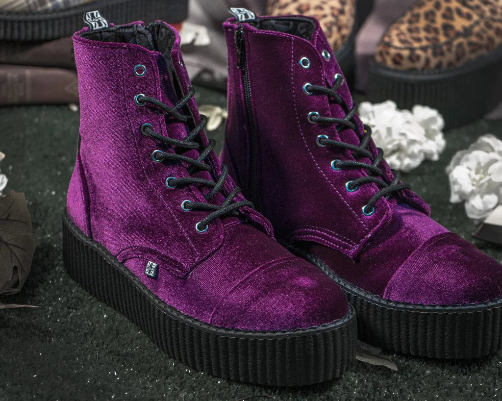 T.U.K VIOLET VELVET 7 EYE MONDO BOOT