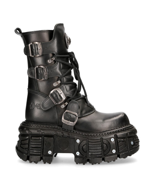 NEW ROCK BOOT BLACK REACTOR WITH LACES