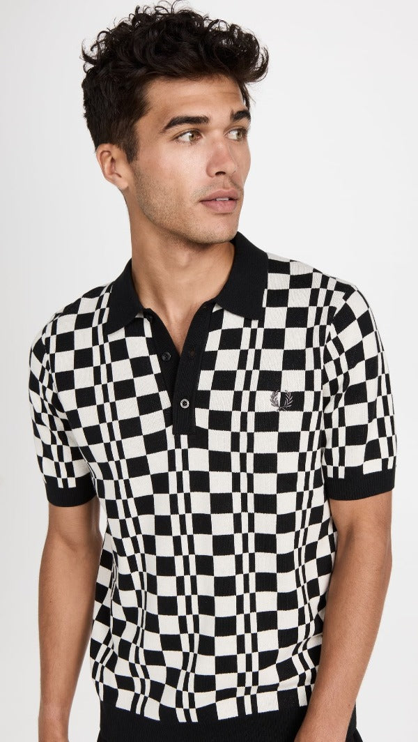 Fred Perry Chequerboard Knitted Shirt