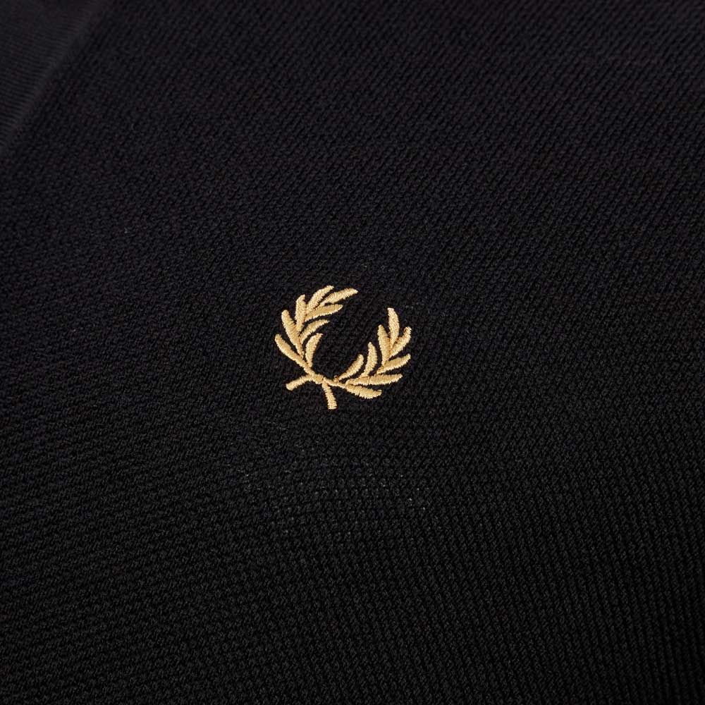 LONG SLEEVE TIPPED LSLV KNITTED SHIRT (BLACK/CHAMPAGNE)