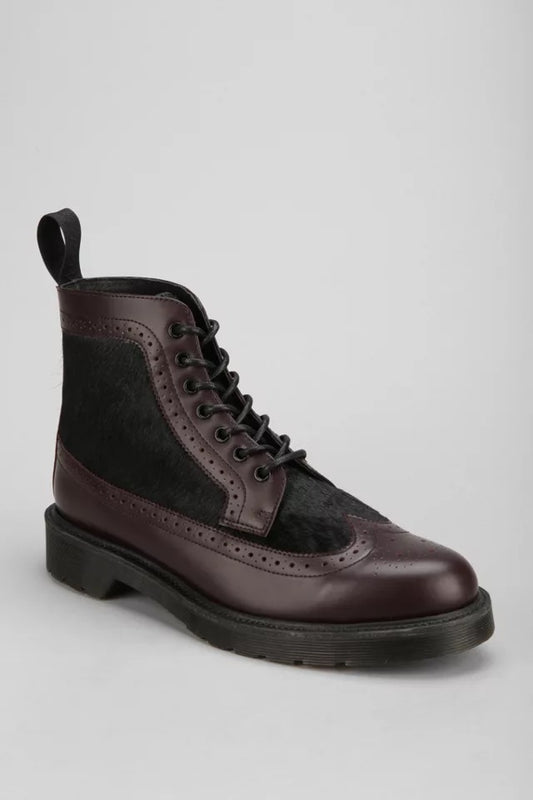 MATIAS OXBLOOD+BLACK SMOOTH+ITALIAN HAIR ON BOOT