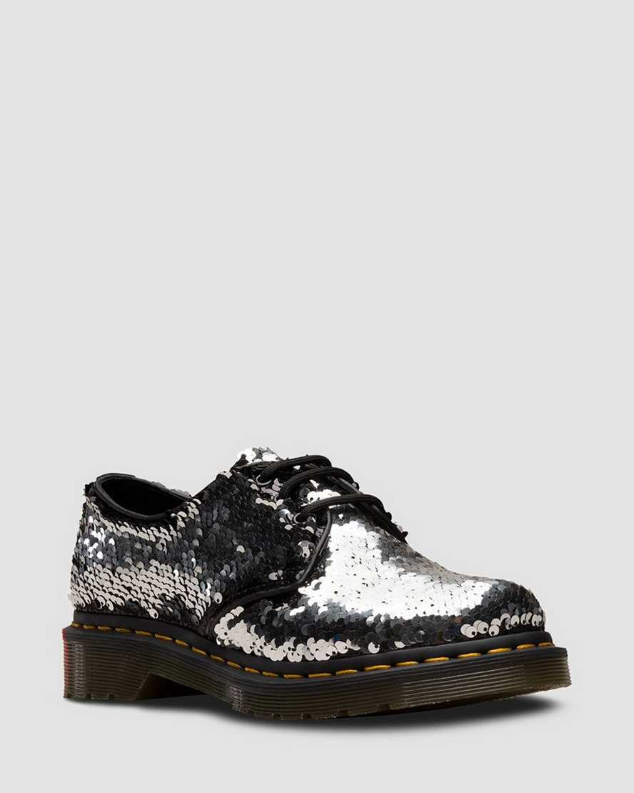 1461 PASCAL SEQUIN BLACK+SILVER SEQUINS OXFORD