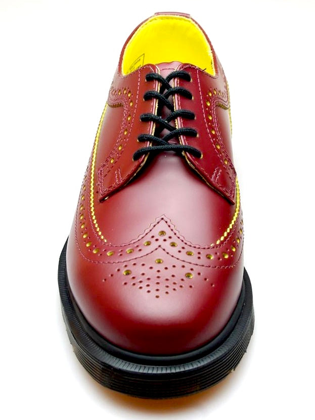 3989 CHERRY RED+YELLOW SMOOTH SLICE OXFORD