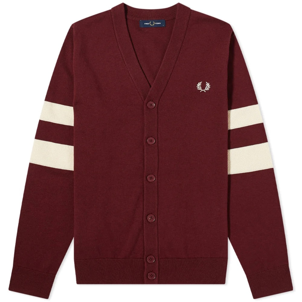 Fred perry tipped sleeve cardigan best sale