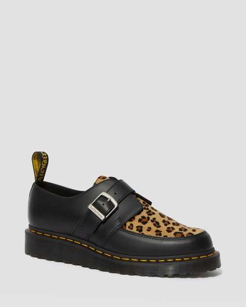 RAMSEY MONK BLACK+MEDIUM LEOPARD SMOOTH/HAIR ON SHOE