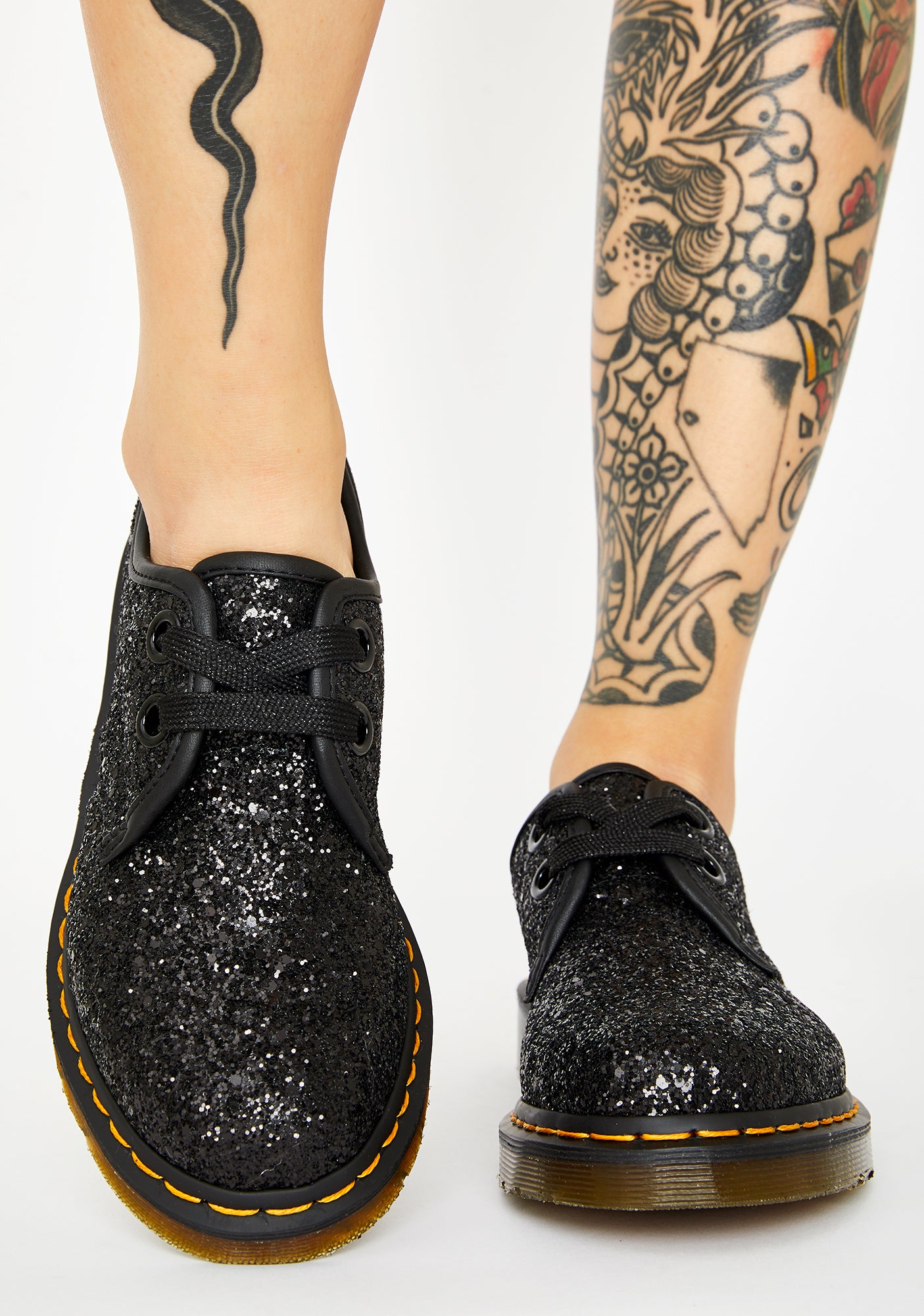 1461 FARRAH BLACK CHUNKY GLITTER OXFORD SHOE