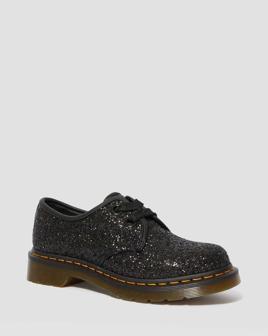 1461 FARRAH BLACK CHUNKY GLITTER OXFORD SHOE