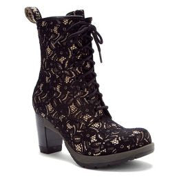DARCIE BLACK+TAUPE PIZZO SANTA CRUZ HEEL BOOT