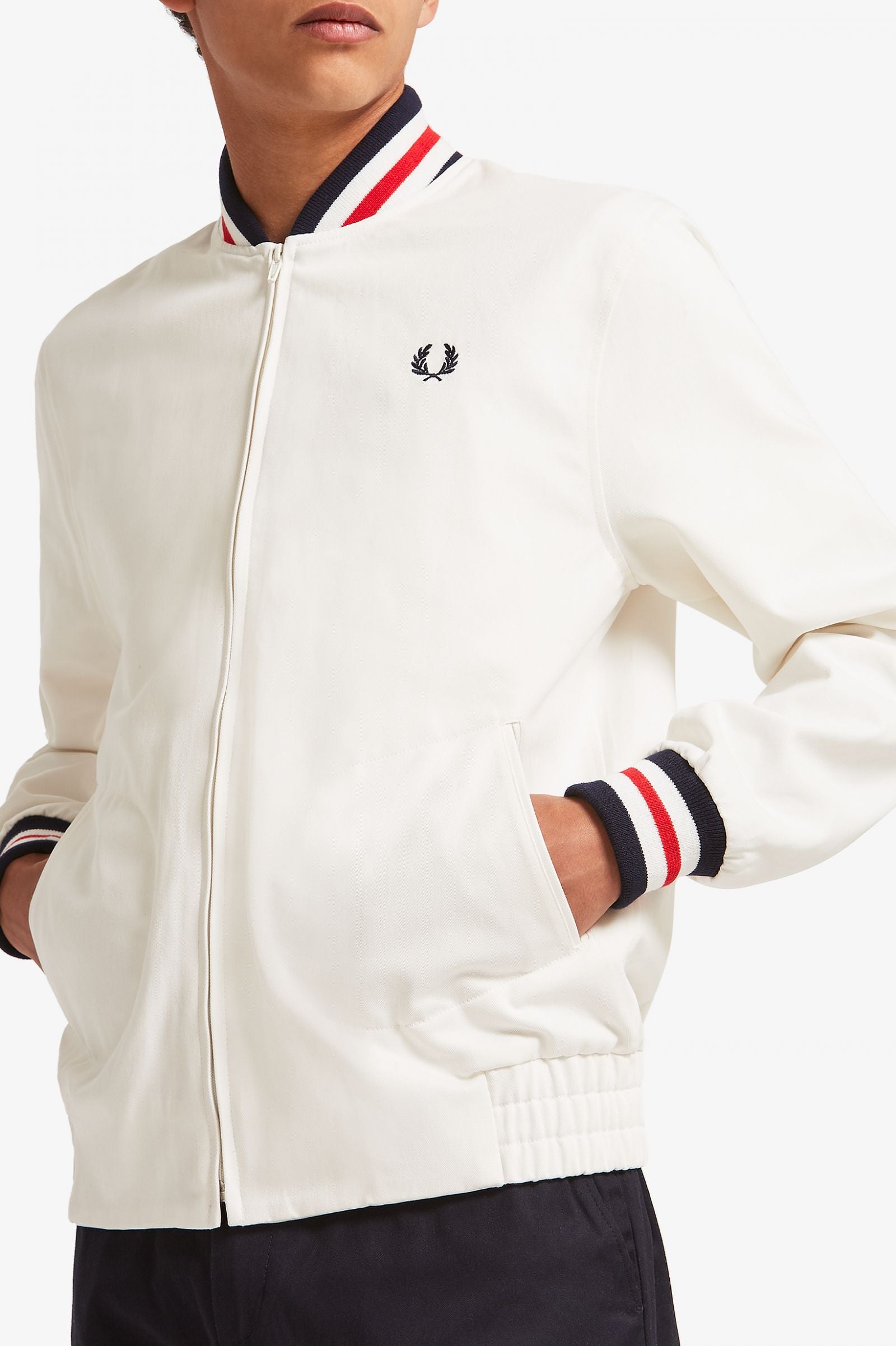 Fred perry white jacket best sale