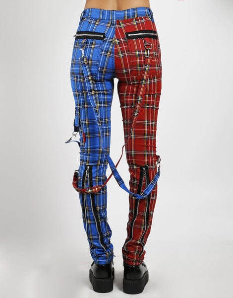 TRIPP NYC SPLIT LEG PLAID BONDAGE PANT