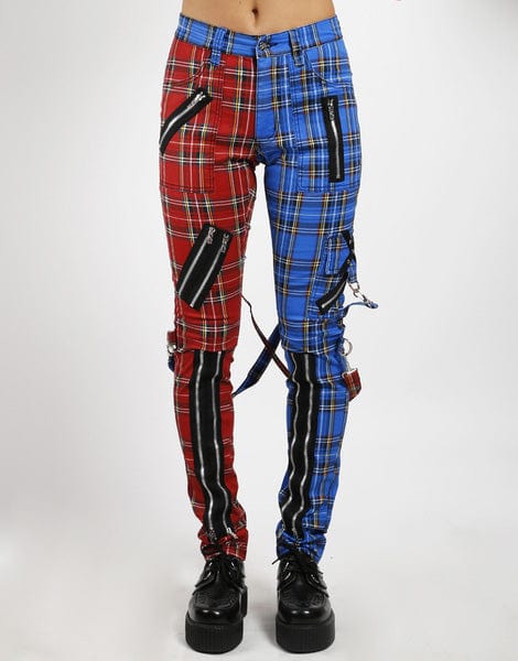 TRIPP NYC SPLIT LEG PLAID BONDAGE PANT