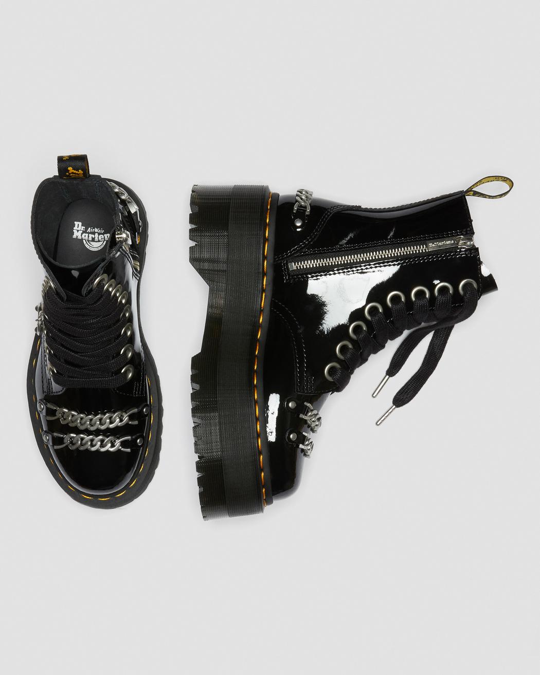 JADON MAX CHAIN PATENT LEATHER PLATFORM BOOTS